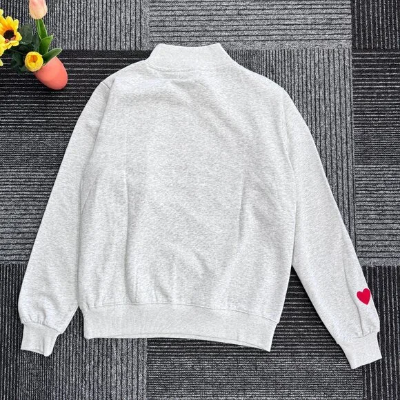 PARKE Valentine's Day Hoodie Grey Casual Preppy Style 🤍❤ - Picture 3 of 9